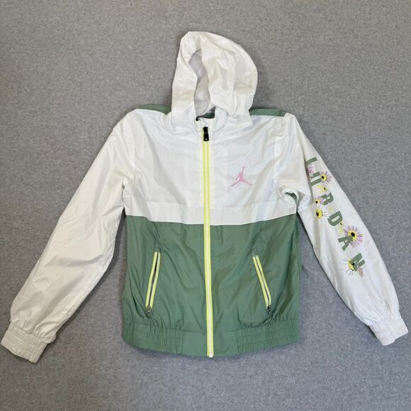 Nike Air Jordan Windbreaker Jacket Girls 12/13 Years Size Large - Picture 1 of 6